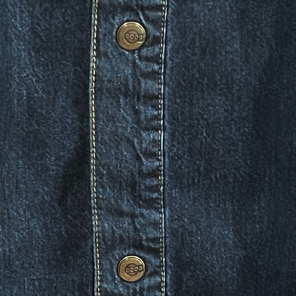 COOGI Down Under Blue Australia 4X XXXXL Cotton Denim Snap Long Sleeve Shirt Men - Picture 5 of 12